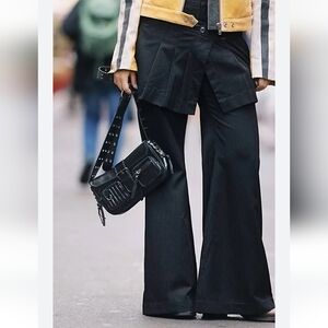 NWOT Free People Korina Skirt Trousers in Black Pinstripe ✨Size 0 ✨$168